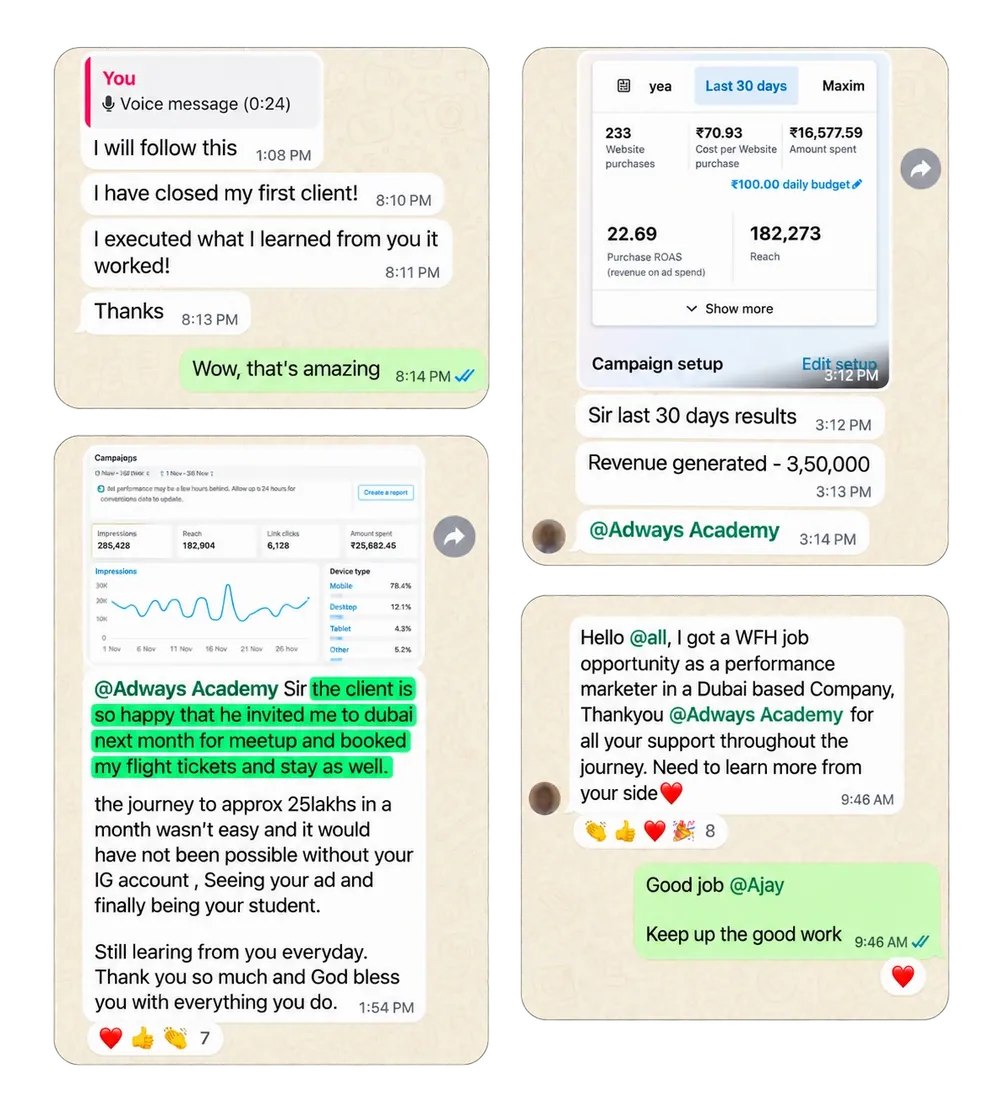 Student testimonial collage 4